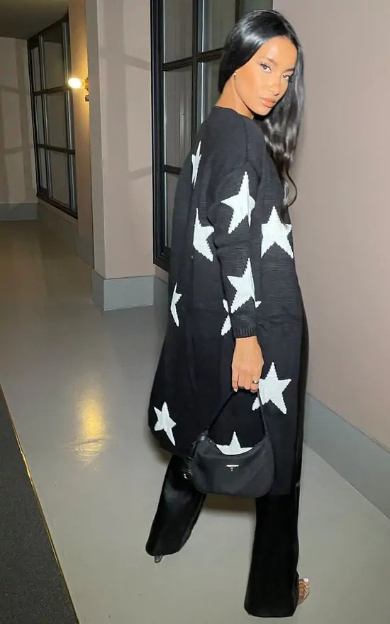 Black Star Long Cardigan